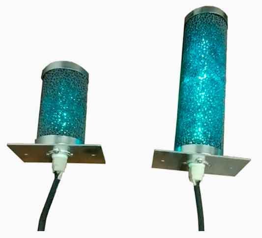 Cámara de irradiación ultravioleta en funcionamiento