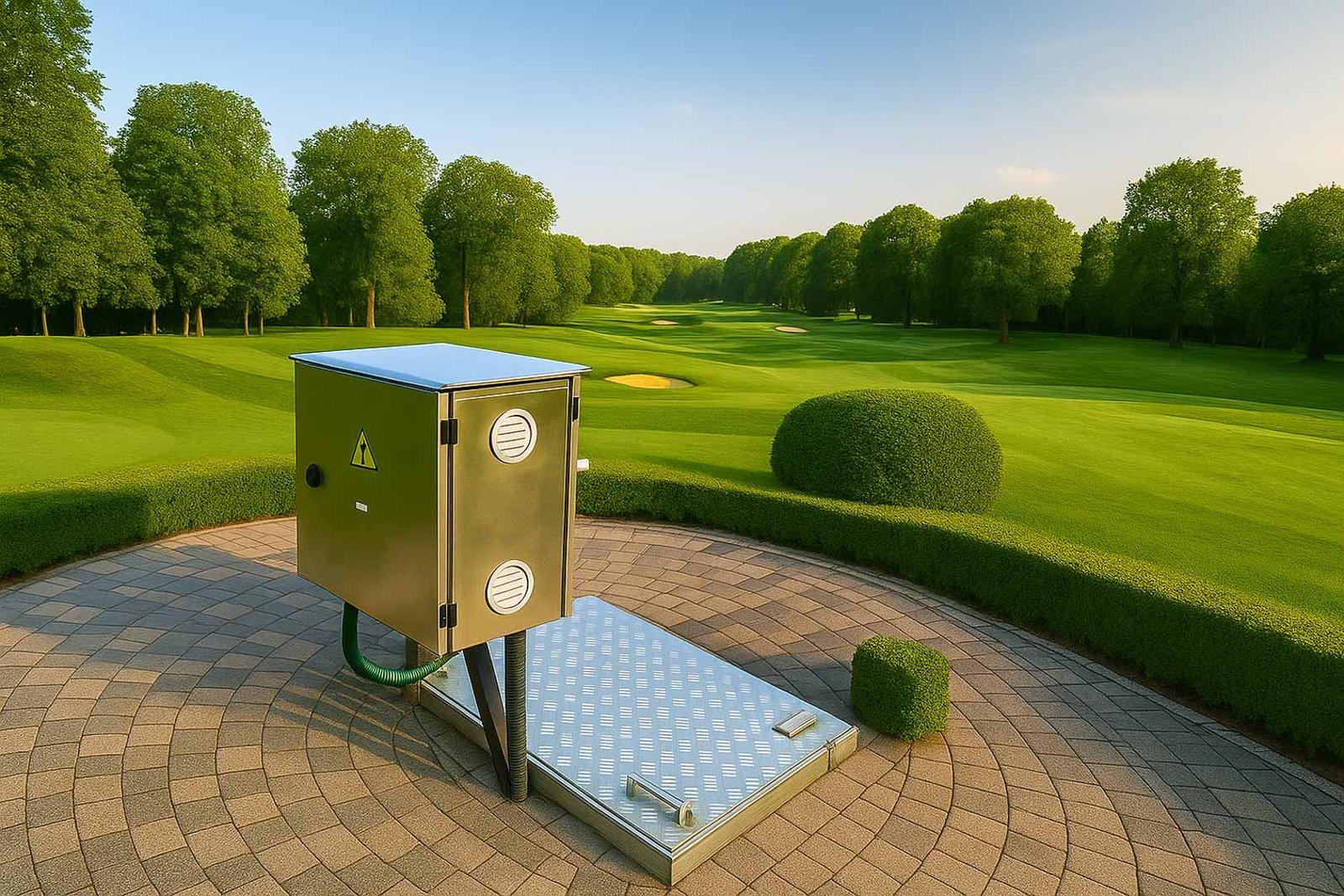 persona realizando pruebas en planta complementaria de tratamiento de aguas residuales - ver detalles de la planta