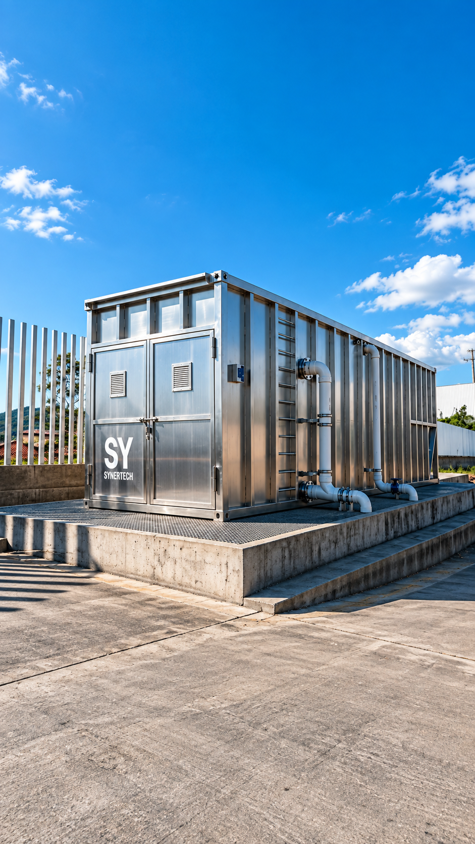 Bioreactor MBBR con medio soporte, aireación SBR, blowers y tablero eléctrico