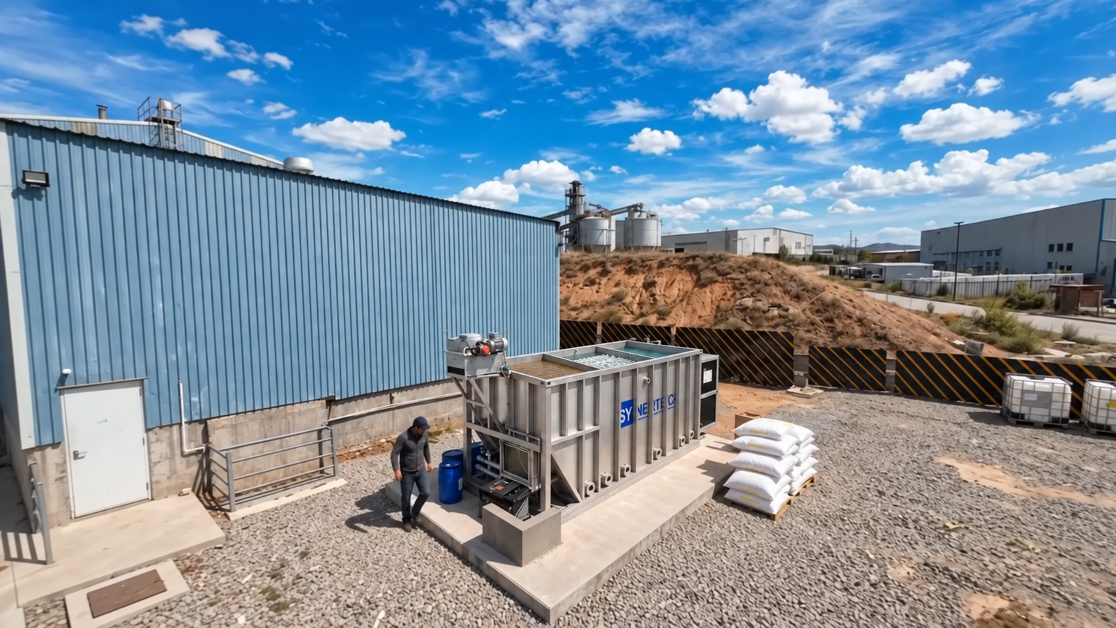 MBBR MAX con decantaci&oacute;n y c&aacute;mara de clarificaci&oacute;n industrial